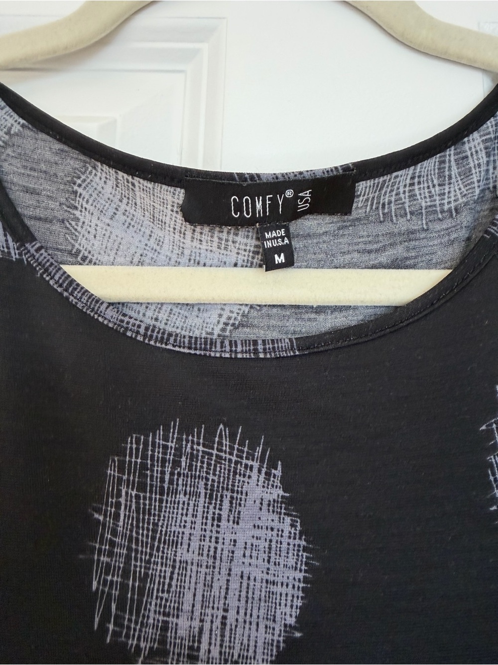 Comfy USA Black Midi Dress with Gray Dot Print - Picture 5 of 6